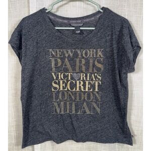 Y2K Victoria Secret Bling Tshirt Shirt Women's S New York Paris Milan London